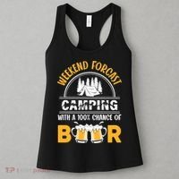 Weekend Forecast Camping With A 100% Chance Of Beer Funny Camping Women's Tank Top thumb 3