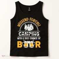 Weekend Forecast Camping With A 100% Chance Of Beer Funny Camping Tank Top thumb 2