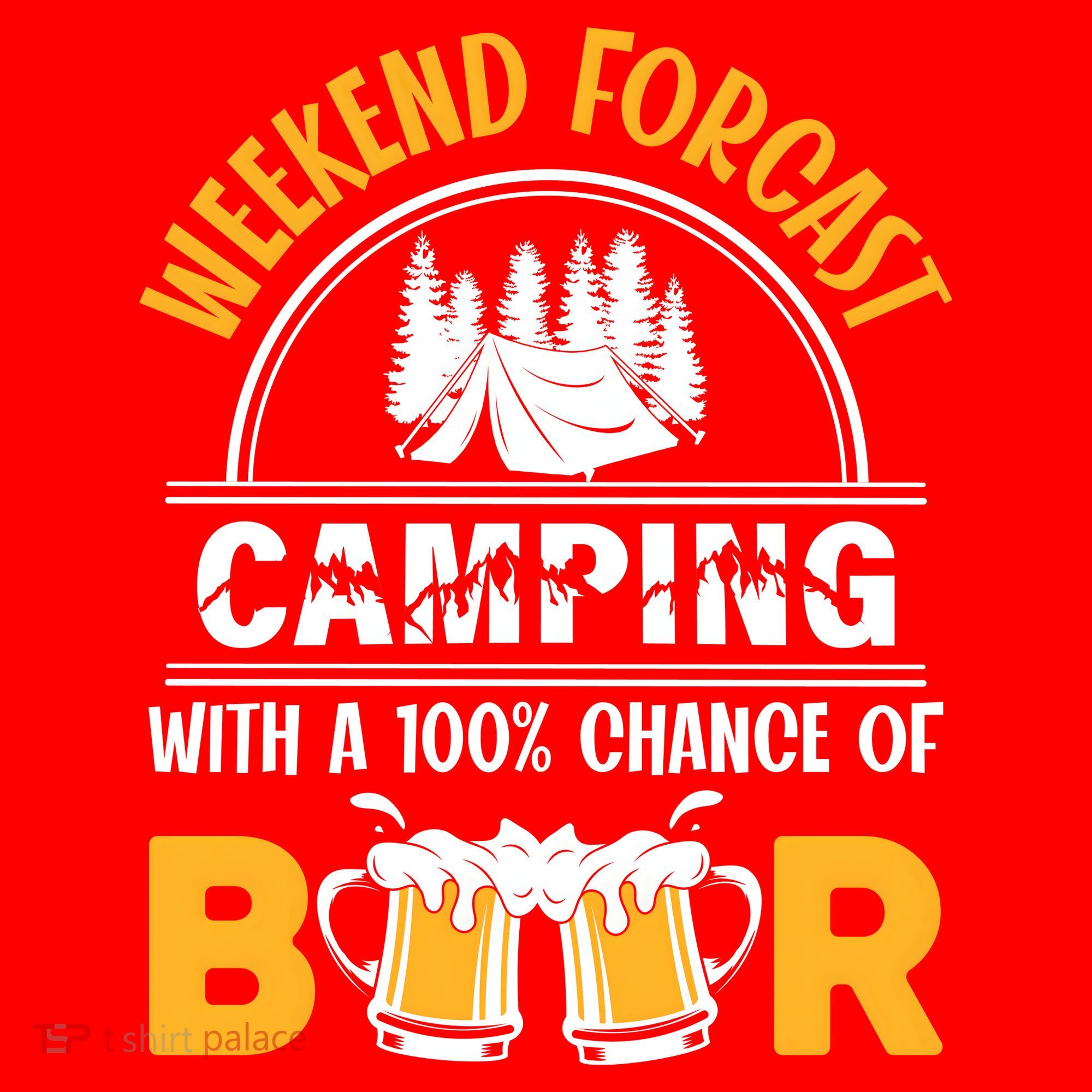 Weekend Forecast Camping With A 100% Chance Of Beer Funny Camping Santa Hat