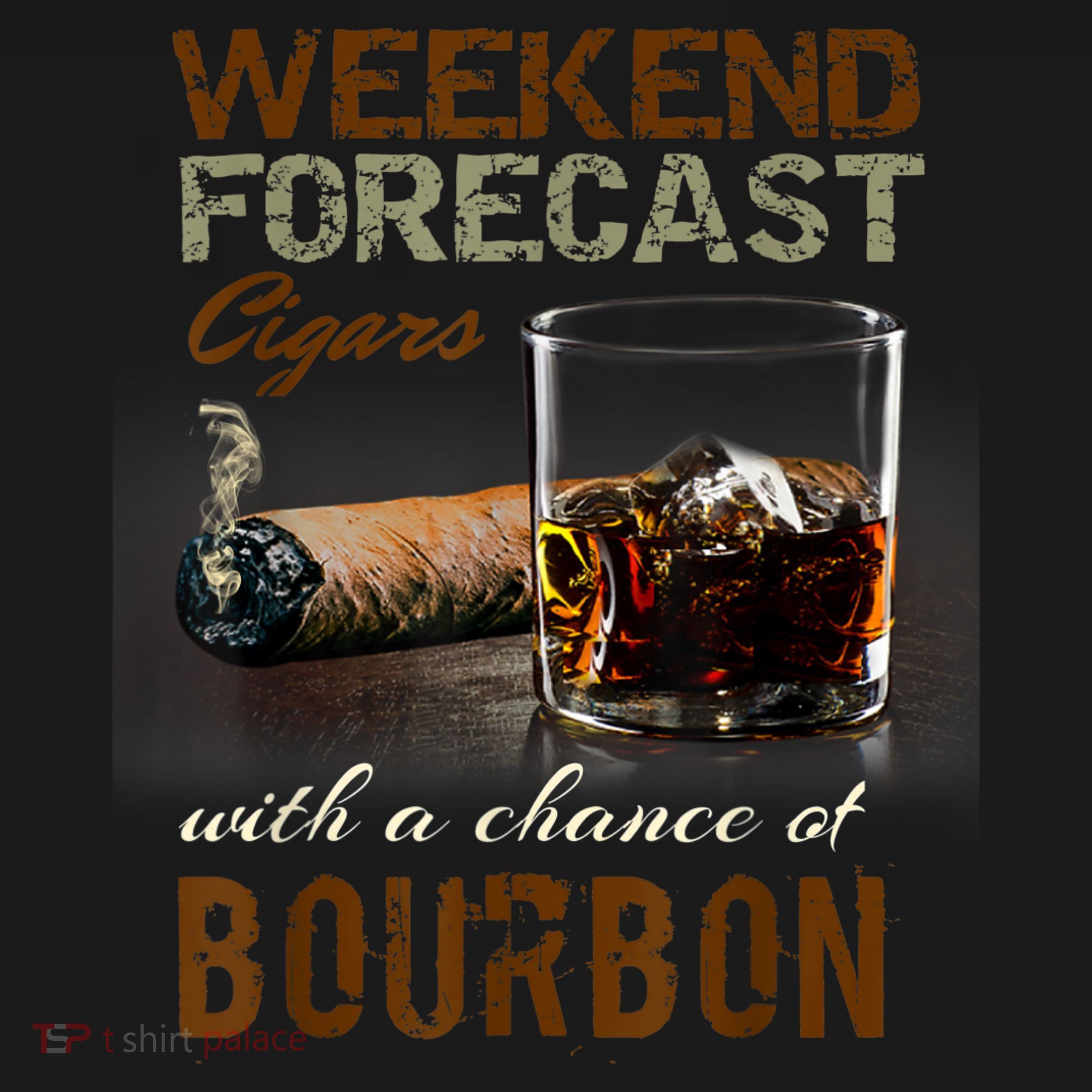 Weekend Forecast Cigars With Chance Bourbon Men Doggie Tank