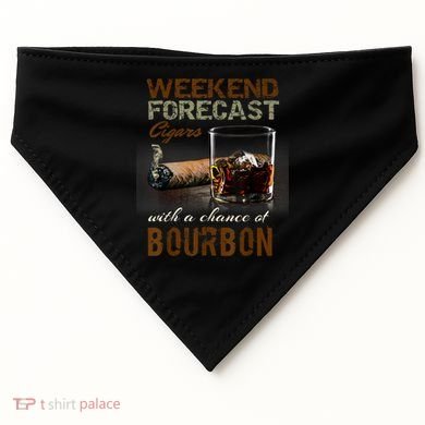Weekend Forecast Cigars With Chance Bourbon Men USA-Made Doggie Bandana