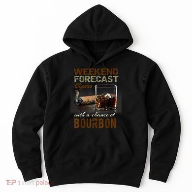 Weekend Forecast Cigars With Chance Bourbon Men Hoodie