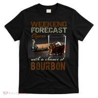 Weekend Forecast Cigars With Chance Bourbon Men T-Shirt thumb 0