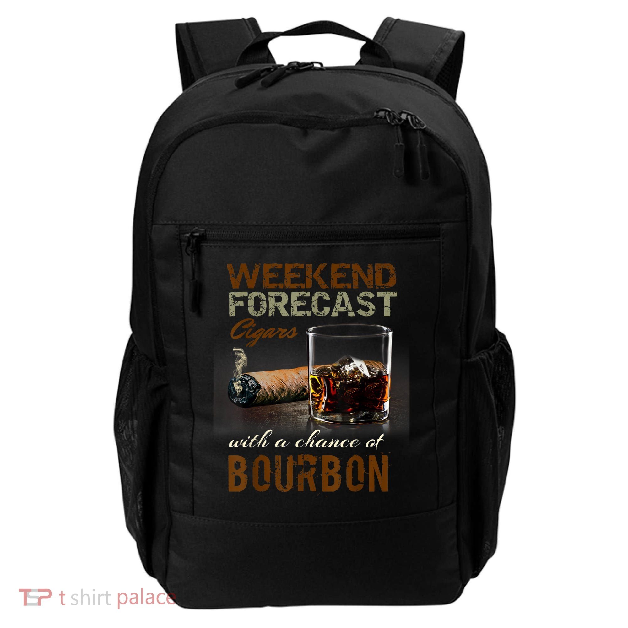 Weekend Forecast Cigars With Chance Bourbon Men Backpack