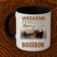 Weekend Forecast Cigars With Chance Bourbon Men Coffee Mug thumb 2