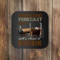 Weekend Forecast Cigars With Chance Bourbon Men Coaster thumb 0