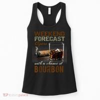 Weekend Forecast Cigars With Chance Bourbon Men Women's Tank Top thumb 0