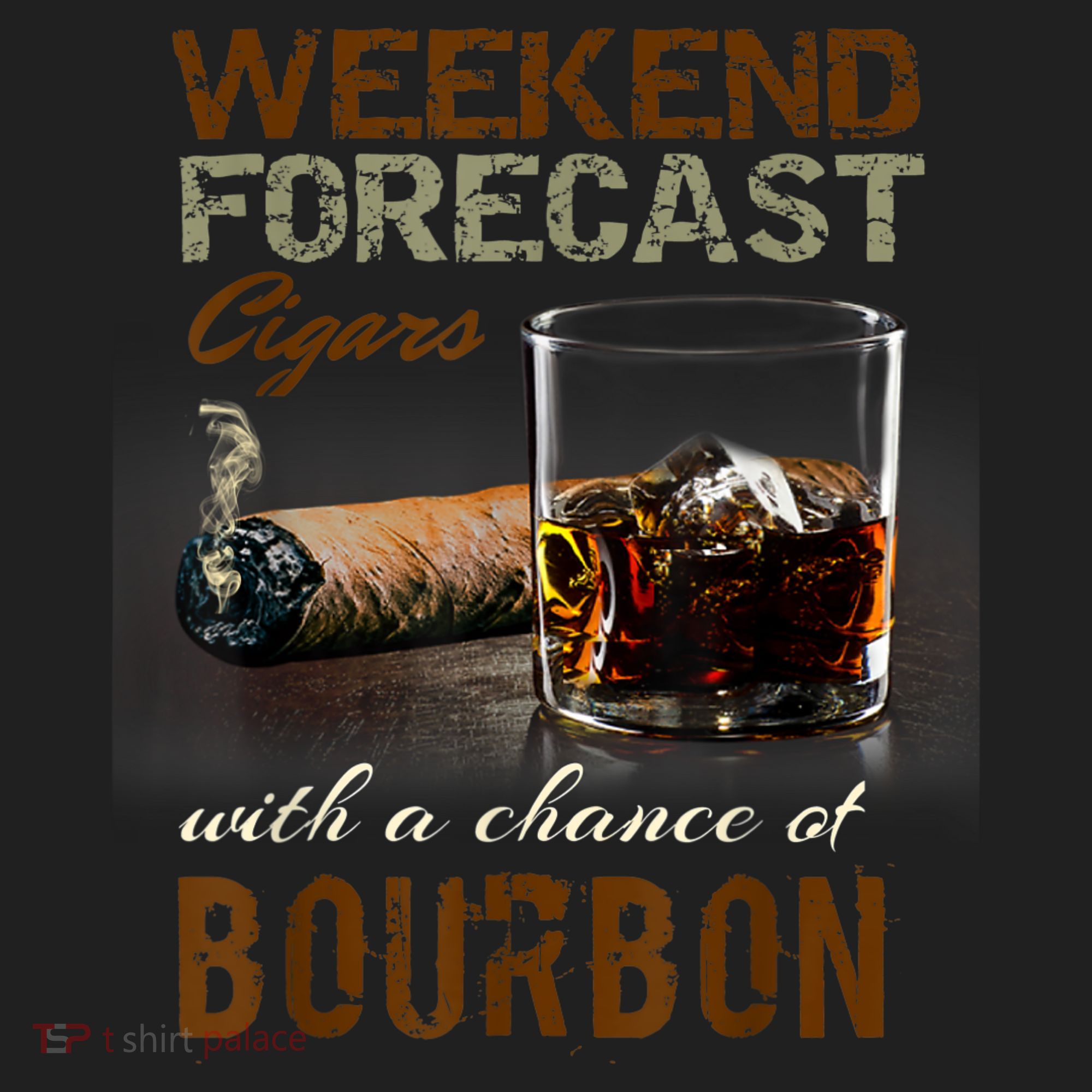 Weekend Forecast Cigars With Chance Bourbon Men Golf Towel