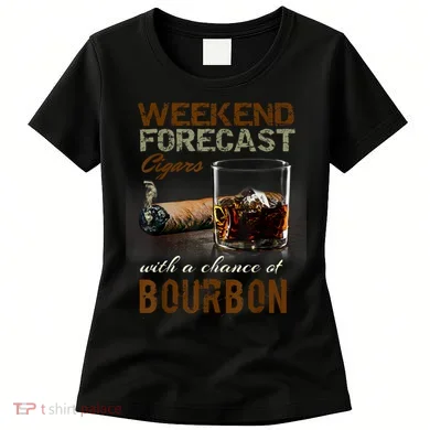 Weekend Forecast Cigars With Chance Bourbon Men Women's T-Shirt