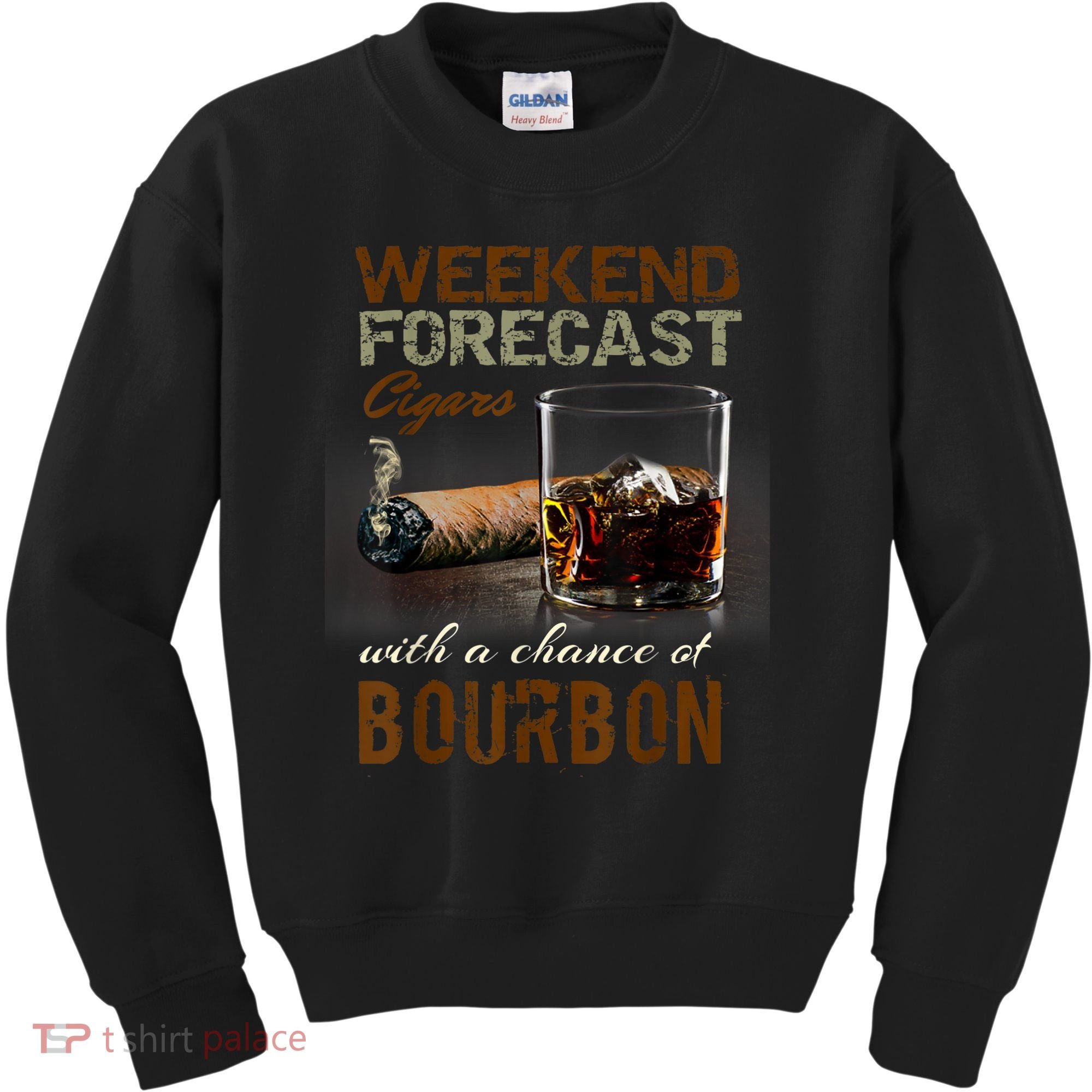 Weekend Forecast Cigars With Chance Bourbon Men Kids Sweatshirt