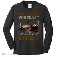 Weekend Forecast Cigars With Chance Bourbon Men Kids Long Sleeve Shirt thumb 0