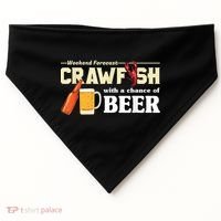 Weekend Forecast Crawfish With A Chance Of Beer USA-Made Doggie Bandana thumb 0