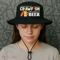 Weekend Forecast Crawfish With A Chance Of Beer Bucket Hat thumb 3