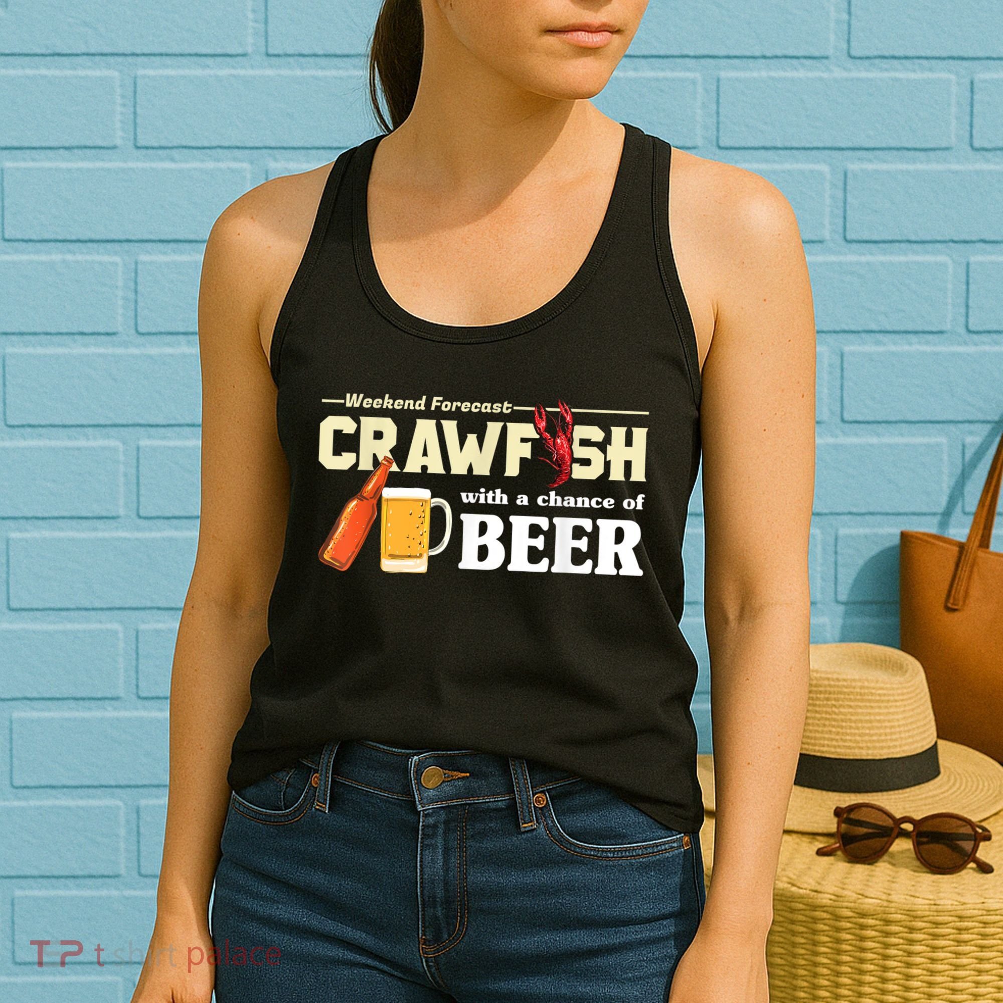 Weekend Forecast Crawfish With A Chance Of Beer Women's Tank Top