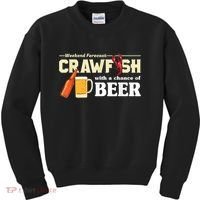 Weekend Forecast Crawfish With A Chance Of Beer Kids Sweatshirt thumb 0
