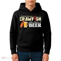 Weekend Forecast Crawfish With A Chance Of Beer Kids Hoodie thumb 4
