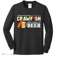 Weekend Forecast Crawfish With A Chance Of Beer Kids Long Sleeve Shirt thumb 0
