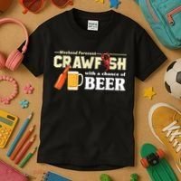 Weekend Forecast Crawfish With A Chance Of Beer Kids T-Shirt thumb 3