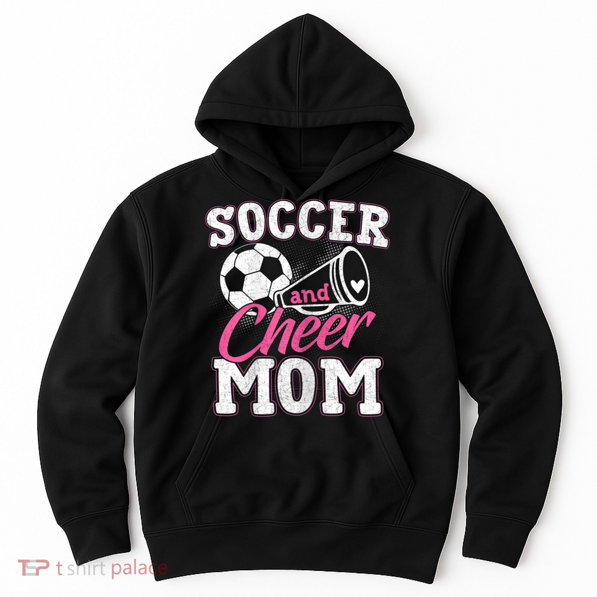Womens Funny Cheerleading Mom Soccer And Cheer Mom Hoodie
