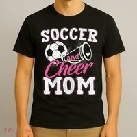 Womens Funny Cheerleading Mom Soccer And Cheer Mom T-Shirt thumb 3