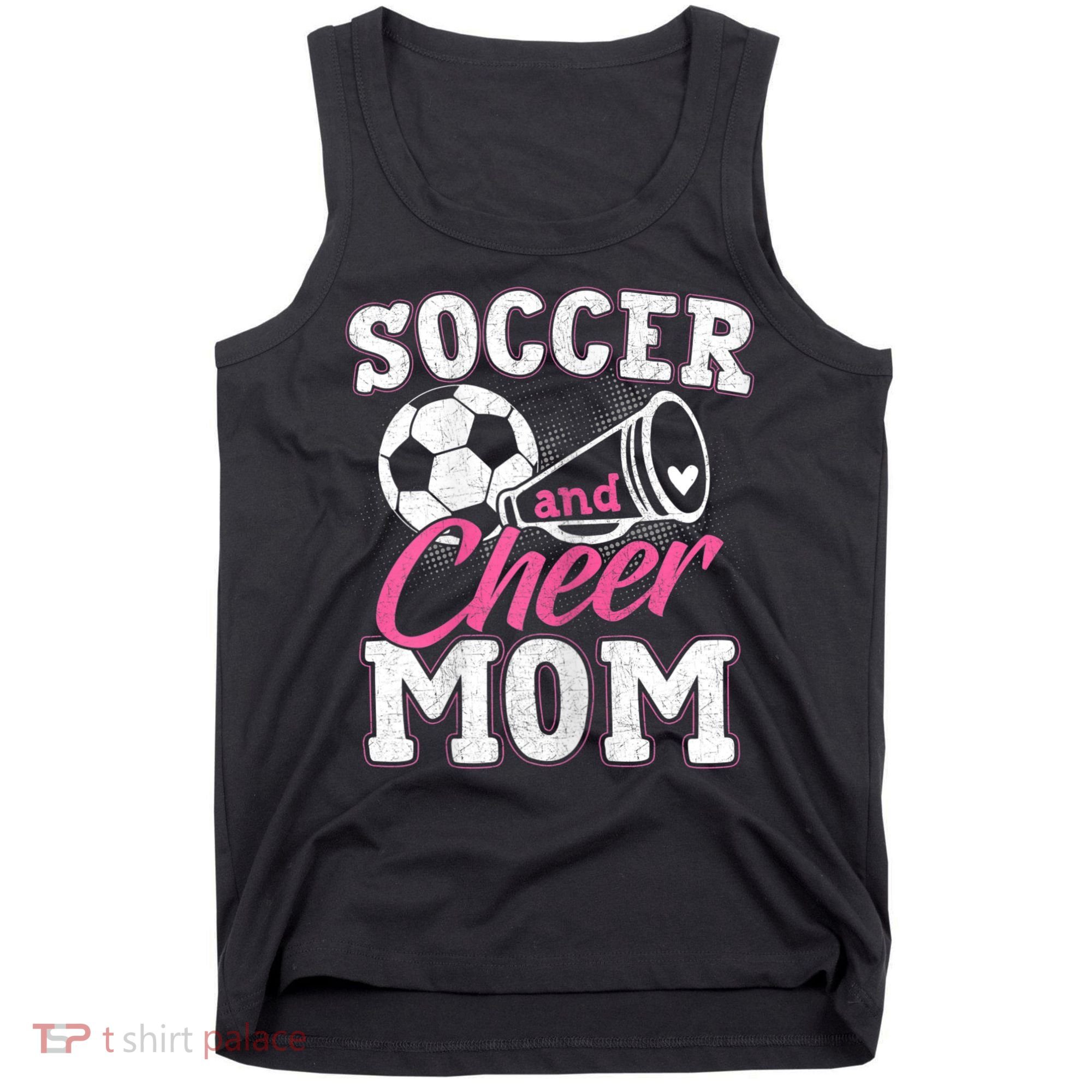 Womens Funny Cheerleading Mom Soccer And Cheer Mom Tank Top