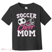Womens Funny Cheerleading Mom Soccer And Cheer Mom Toddler T-Shirt thumb 0