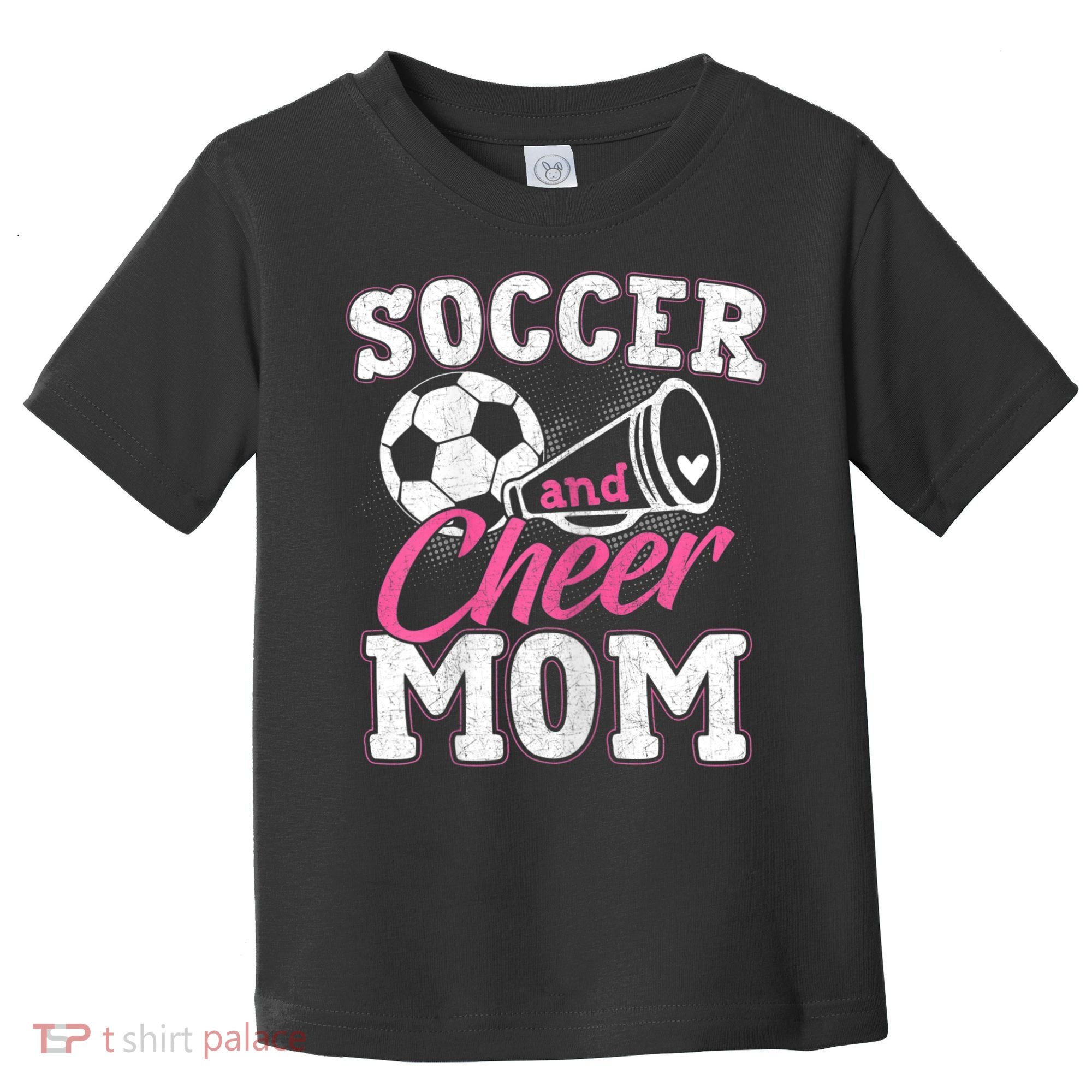 Womens Funny Cheerleading Mom Soccer And Cheer Mom Toddler T-Shirt