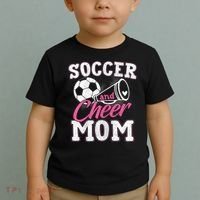 Womens Funny Cheerleading Mom Soccer And Cheer Mom Toddler T-Shirt thumb 2
