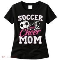 Womens Funny Cheerleading Mom Soccer And Cheer Mom Women's T-Shirt thumb 0