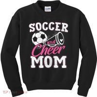 Womens Funny Cheerleading Mom Soccer And Cheer Mom Kids Sweatshirt thumb 0