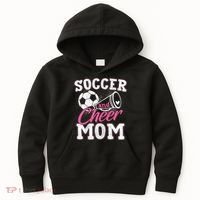 Womens Funny Cheerleading Mom Soccer And Cheer Mom Kids Hoodie thumb 0