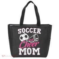 Womens Funny Cheerleading Mom Soccer And Cheer Mom Tote Bag thumb 0