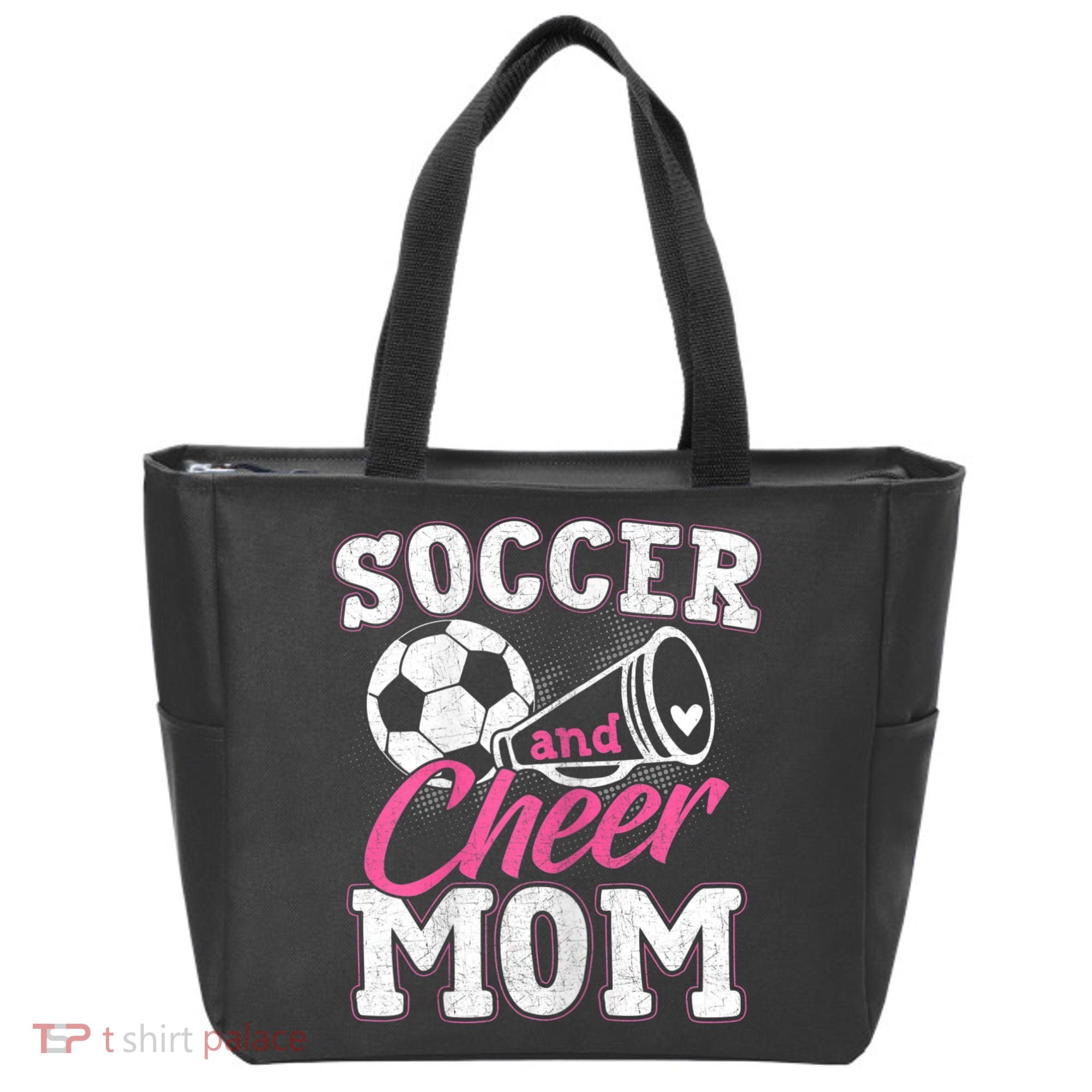 Womens Funny Cheerleading Mom Soccer And Cheer Mom Tote Bag