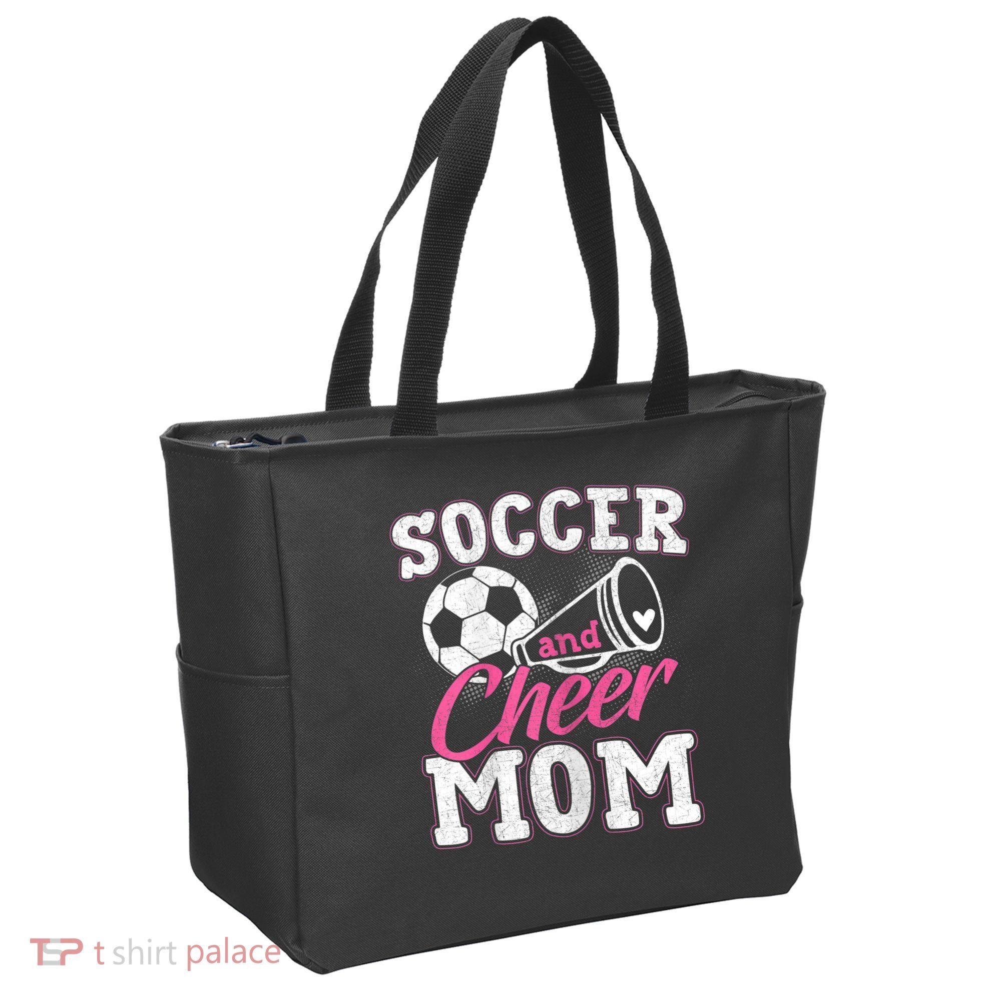 Womens Funny Cheerleading Mom Soccer And Cheer Mom Tote Bag