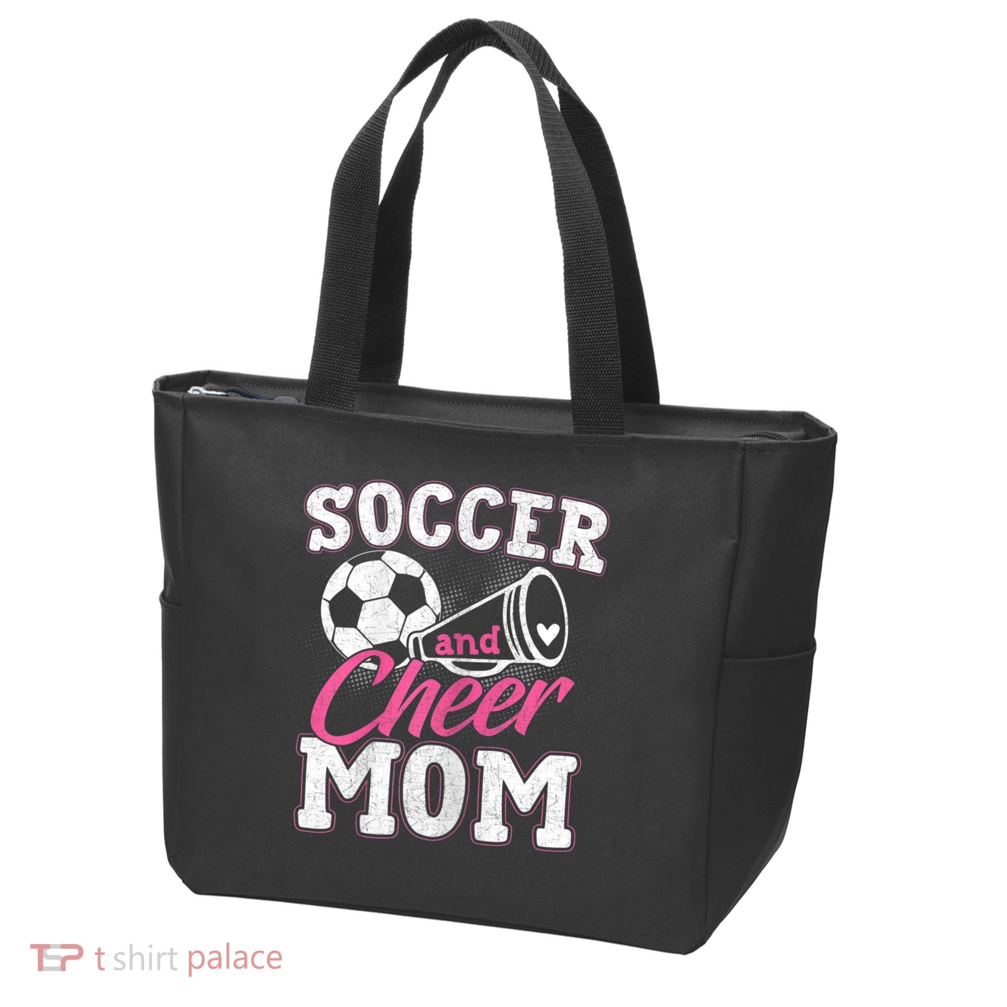 Womens Funny Cheerleading Mom Soccer And Cheer Mom Tote Bag