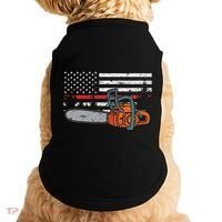 Wildland Firefighter Chainsaw Red Line American Flag Doggie Tank thumb 0