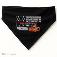 Wildland Firefighter Chainsaw Red Line American Flag USA-Made Doggie Bandana thumb 0
