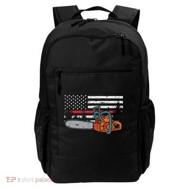 Wildland Firefighter Chainsaw Red Line American Flag Backpack