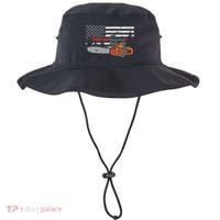 Wildland Firefighter Chainsaw Red Line American Flag Bucket Hat thumb 0
