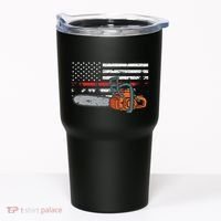 Wildland Firefighter Chainsaw Red Line American Flag Tumbler thumb 0