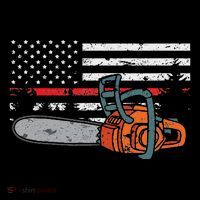Wildland Firefighter Chainsaw Red Line American Flag Mousepad thumb 1