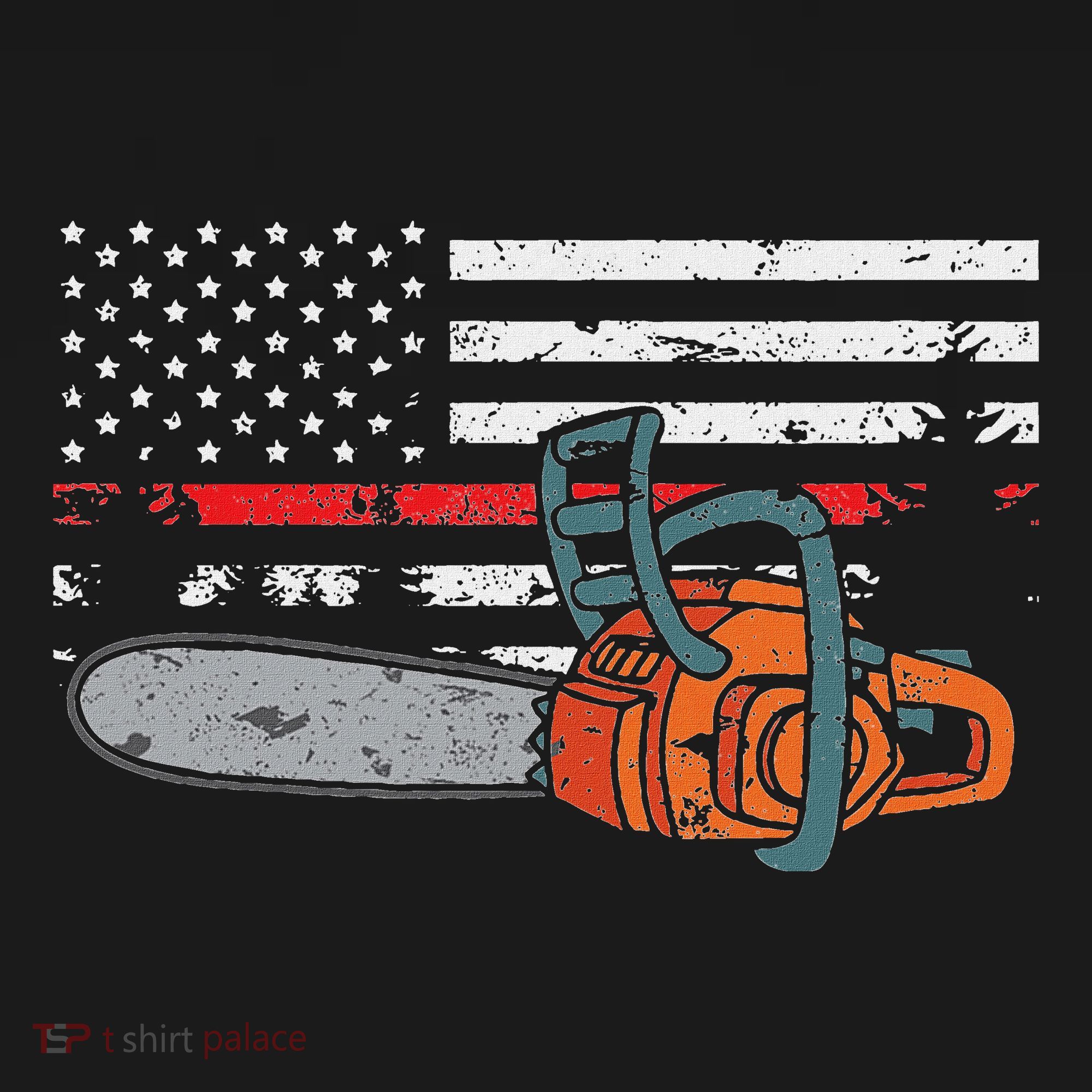 Wildland Firefighter Chainsaw Red Line American Flag Toddler T-Shirt