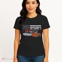 Wildland Firefighter Chainsaw Red Line American Flag Women's T-Shirt thumb 4