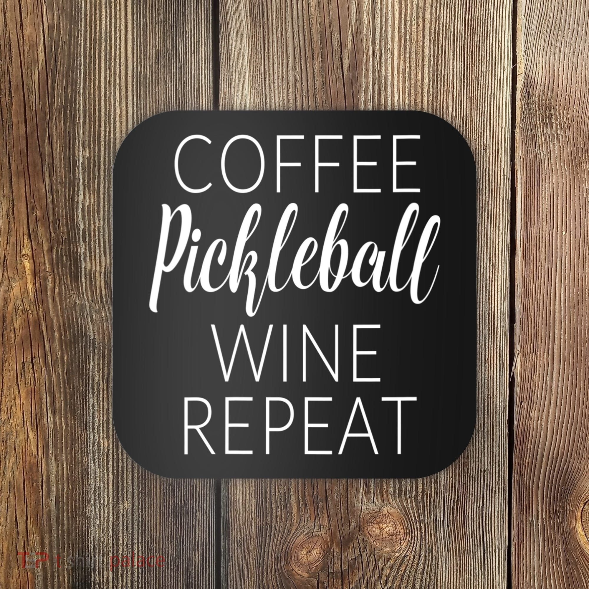 Womens Funny Coffee Pickleball Wine Repeat Gift VNeck TShirt Coaster