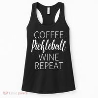 Womens Funny Coffee Pickleball Wine Repeat Gift VNeck TShirt Women's Tank Top thumb 0