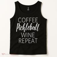 Womens Funny Coffee Pickleball Wine Repeat Gift VNeck TShirt Tank Top thumb 2