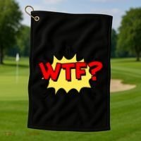 Wtf Funny Comic Book Wtf Gift Golf Towel thumb 1