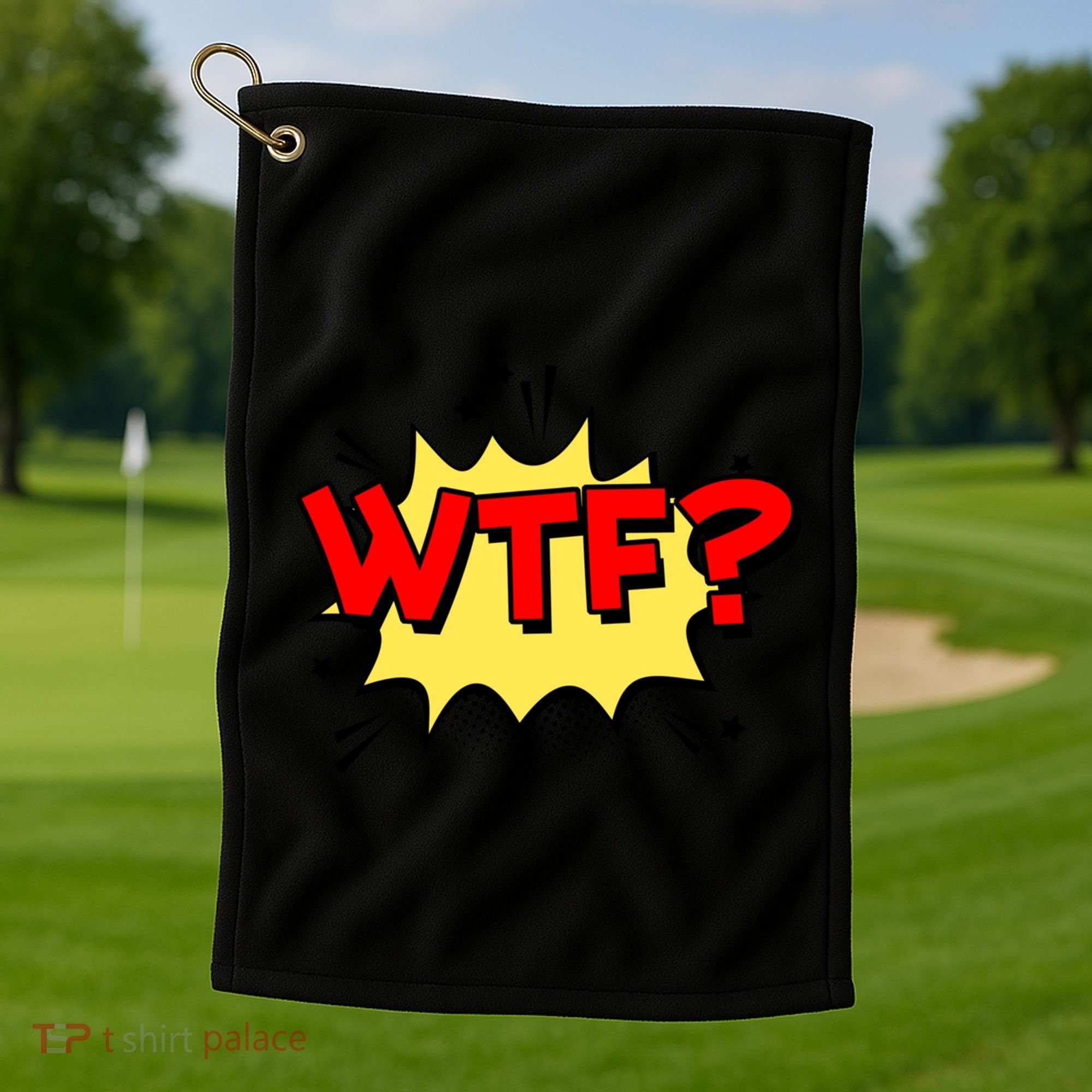 Wtf Funny Comic Book Wtf Gift Golf Towel