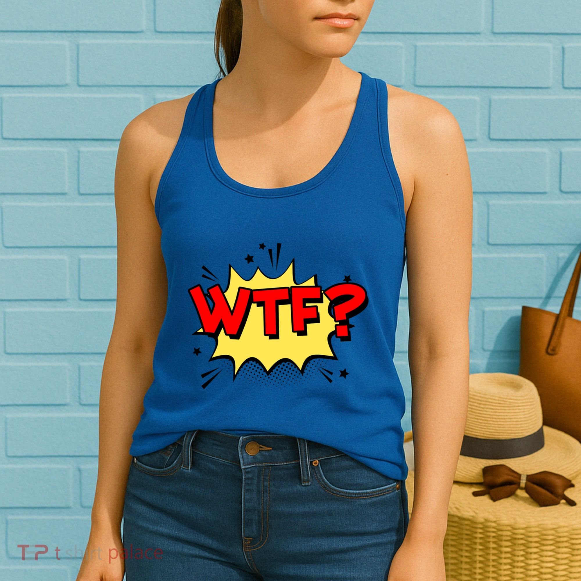 Wtf Funny Comic Book Wtf Gift Women's Tank Top