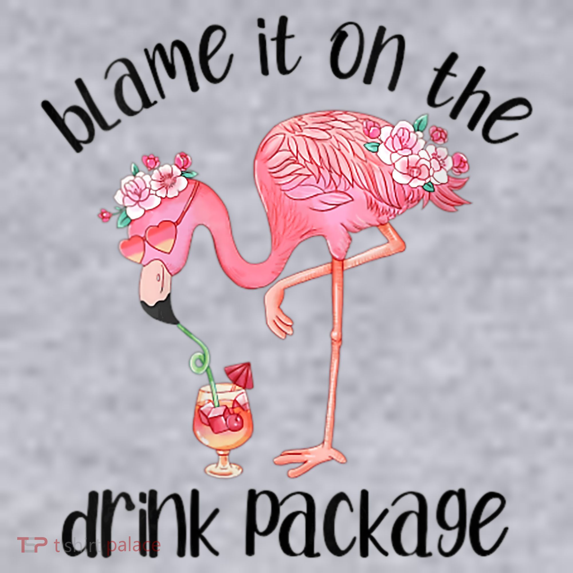 Womens Flamingo Cruise Blame It On The Drink Package Drinking Booze VNeck Women's Sweatshirt